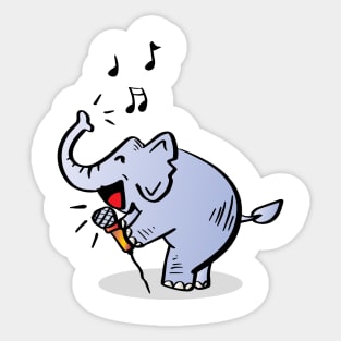 Elephant Singing Sticker